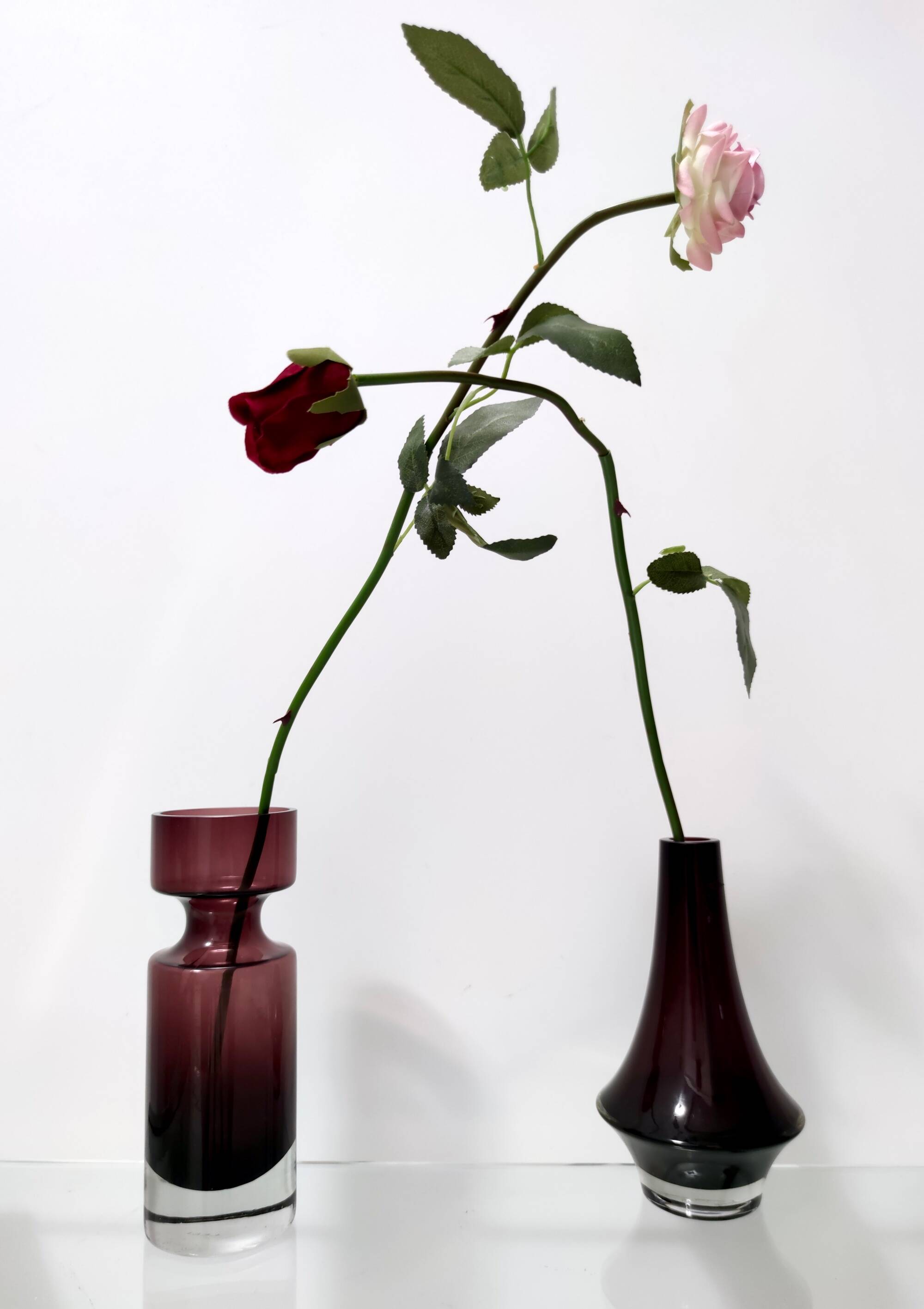Pair of Glass Vases by Tamara Aladin for Riihimaen Lasi Oy, Finland