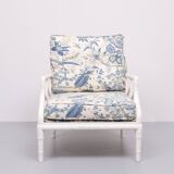 Faux Bamboo Chippendale lounge chair. 1970s France