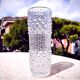 Vase en verre pressé vintage transparent : design en cire à bougie, République tchèque, 1972