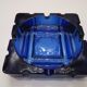 Vintage blue glass ashtray from the 80s