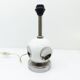 Pied de lampe Space Age en céramique blanche et chrome - 1970