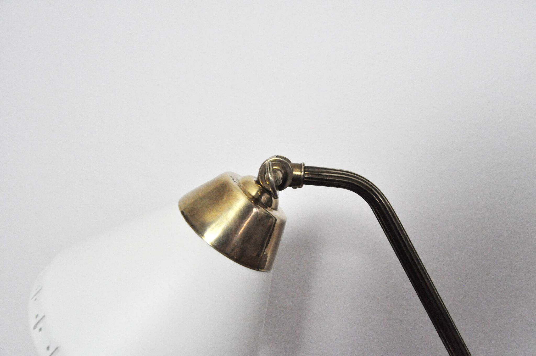 Swedish Table Lamp in Brass and White Metal, EWÅ Värnamo, 1950s
