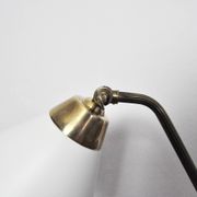 Swedish Table Lamp in Brass and White Metal, EWÅ Värnamo, 1950s