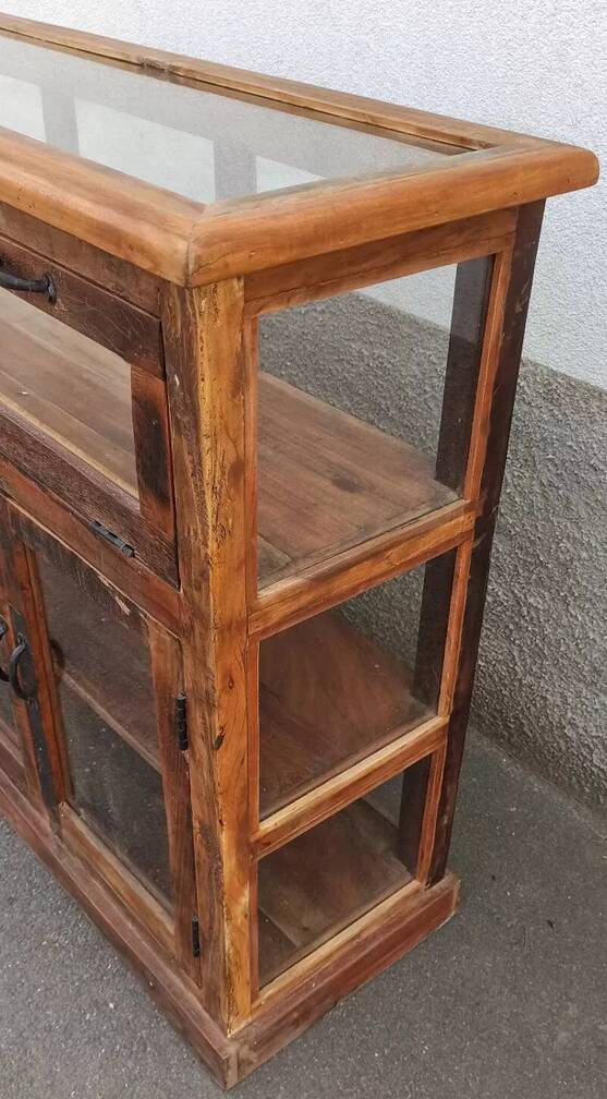 Antique wooden jeweller's display case