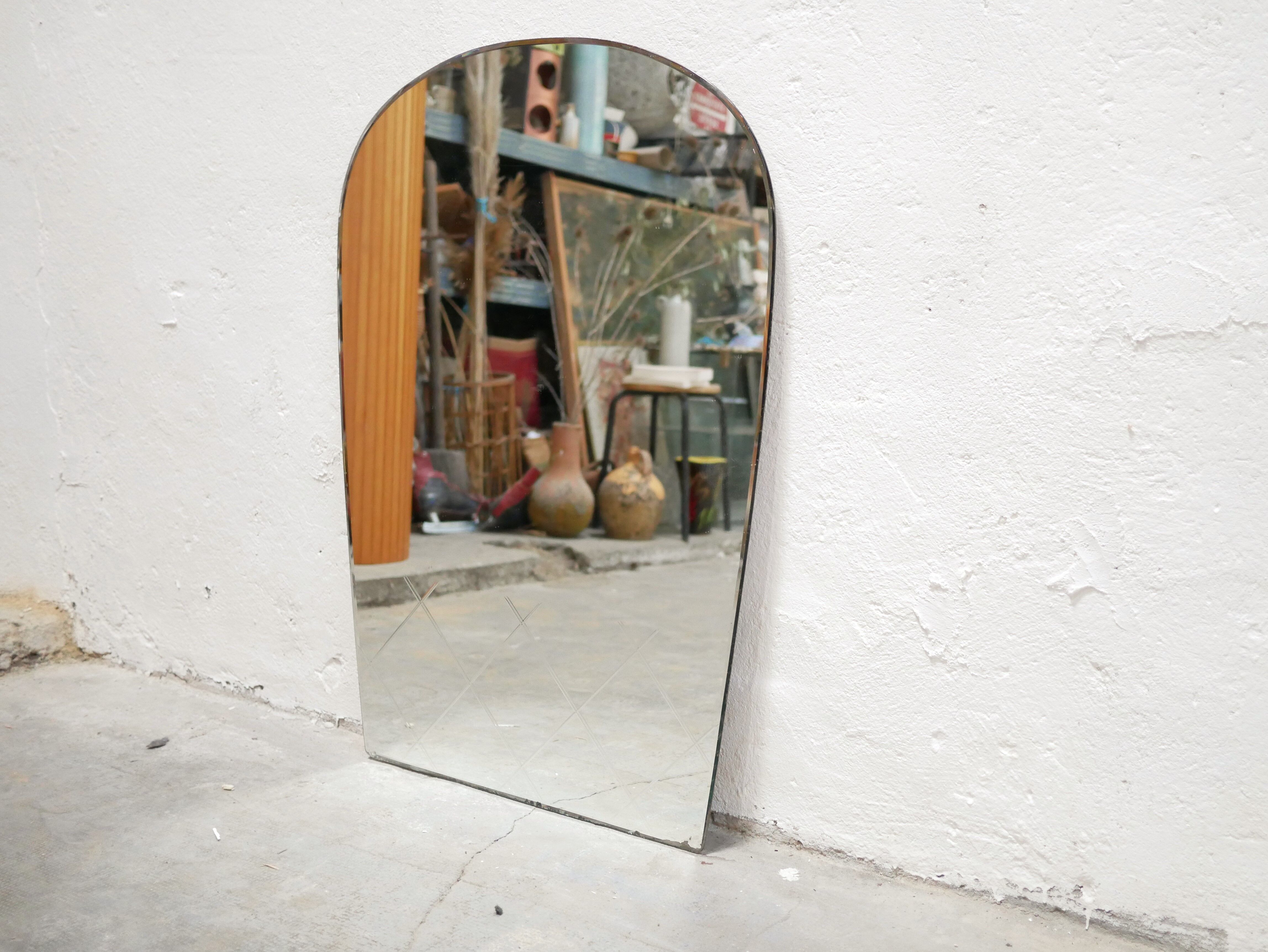 Beveled art deco mirror 99cm x 69cm
