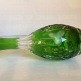Green cut crystal bottle
