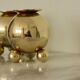 Pair of mid-century Swedish heavy brass candle holders