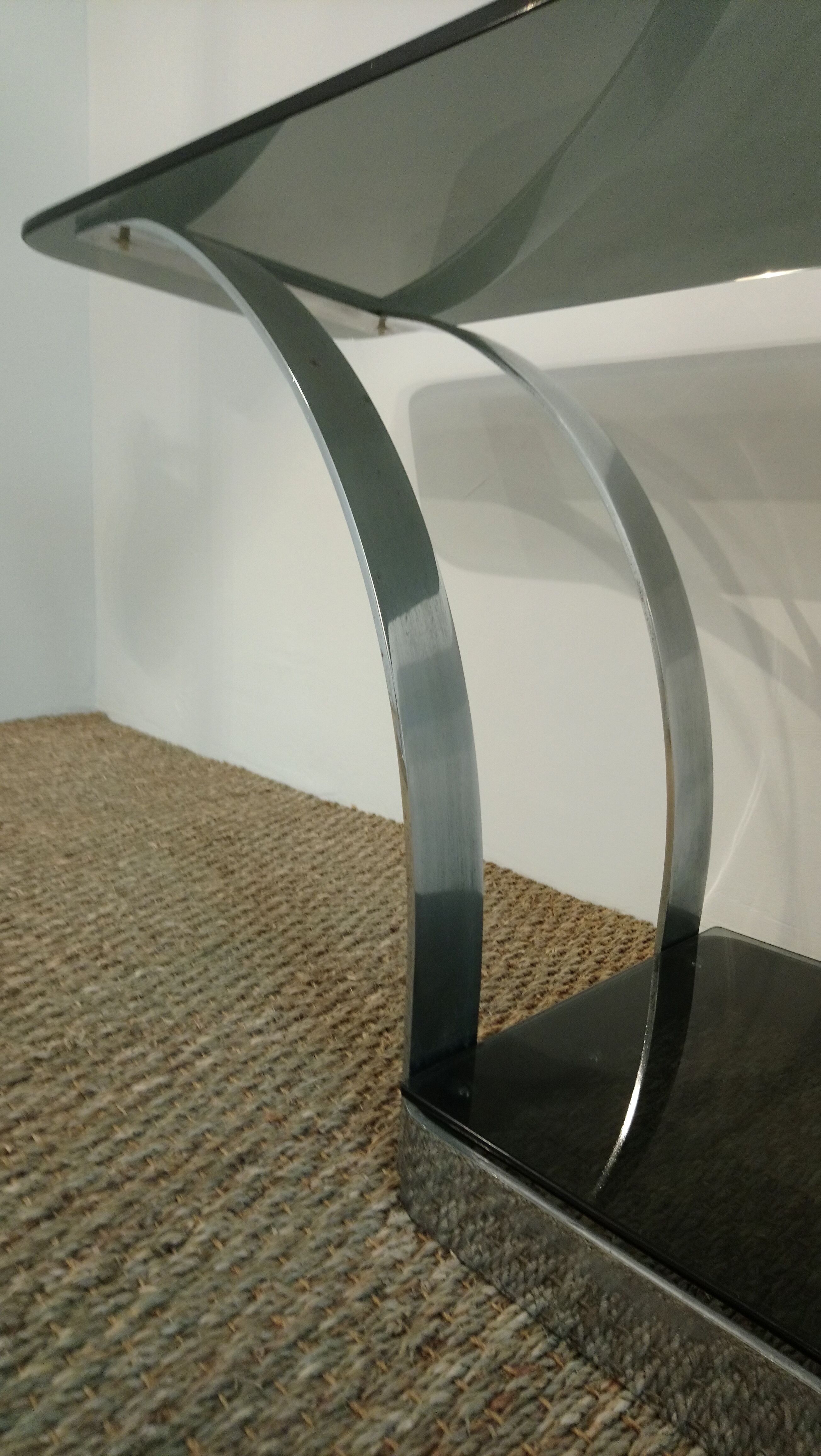 Console glass and chrome 70 years
