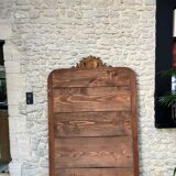 Antique Louis-Philippe mirror with pediment and gilt beading