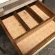 Off-white formica table / 70s cream with a tapered foot drawer
