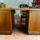 Art Nouveau oak desk and chair