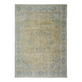 1970s Vintage Persian Handknotted Wool Green Oversize Area Rug 276x400