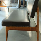 Sofa by Anonima Castelli in teak and skai, 1950s