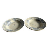 Lot de 2 assiettes creuses décors floral