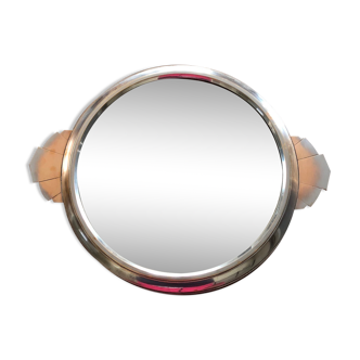 Plateau miroir rond art déco