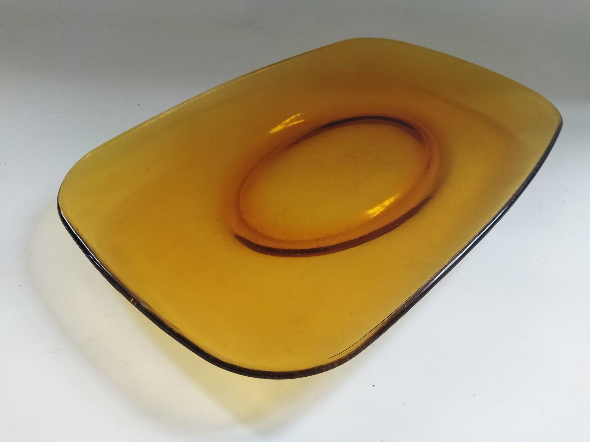Rectangular plate Vereco amber