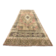 Turkish rug 266x91 cm wool vintage shabby chic runner green, beige