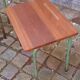 Pair of 1960s tables in tubular metal and solid teak