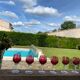 Set of 6 cut crystal wine glasses lined with ruby red (Style Ro)