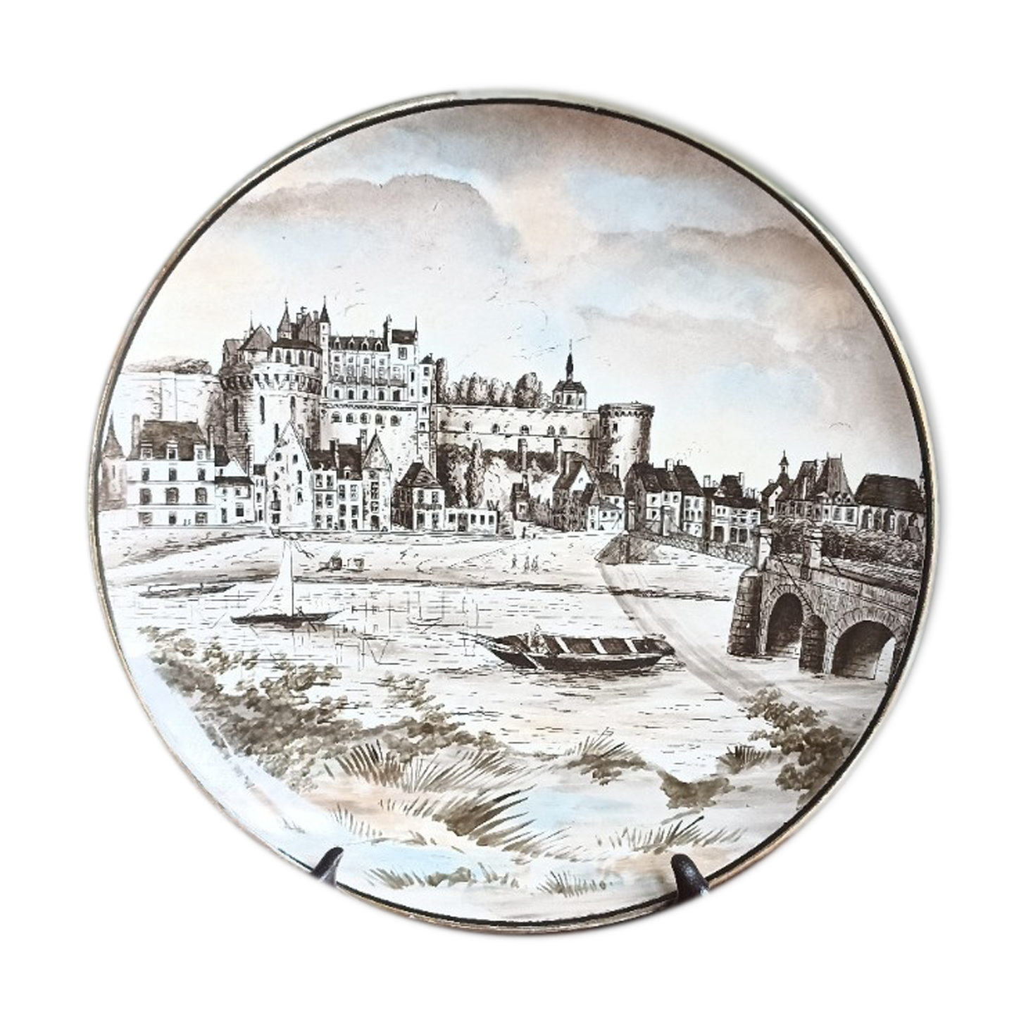 Art Deco decorative dish Creil and Montereau Choisy-le-Roi Château d'Amboise