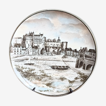 Plat décoratif art déco Creil et Montereau Choisy-le-Roi Château d'Amboise