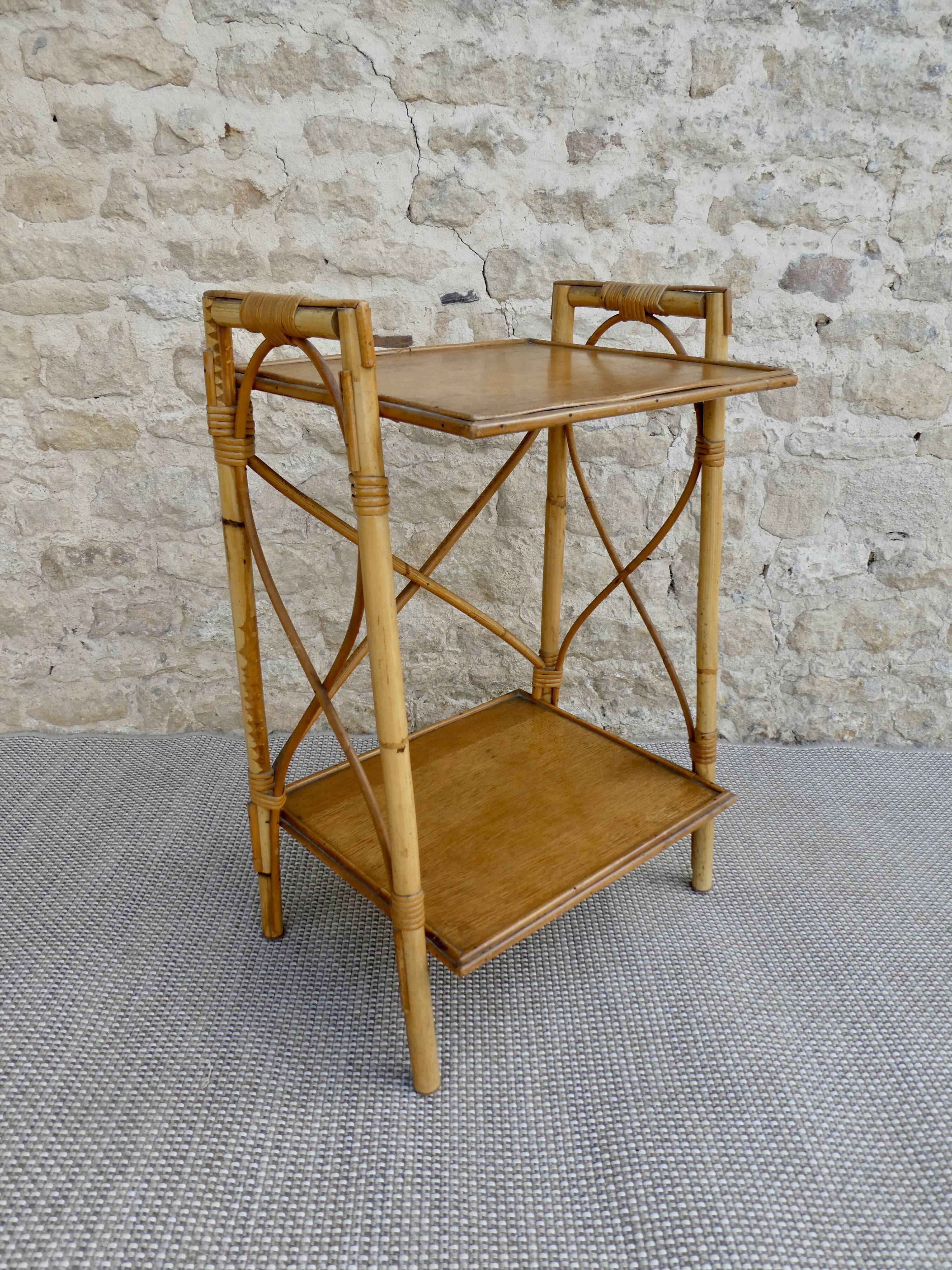 Rattan bedside table, 60s