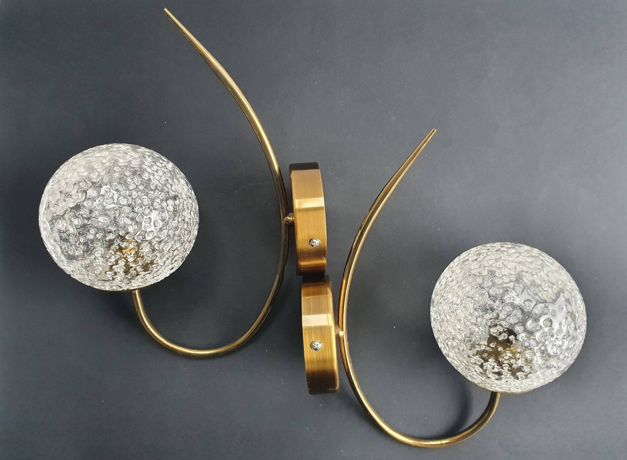 Pair of vintage gold wall sconces, France