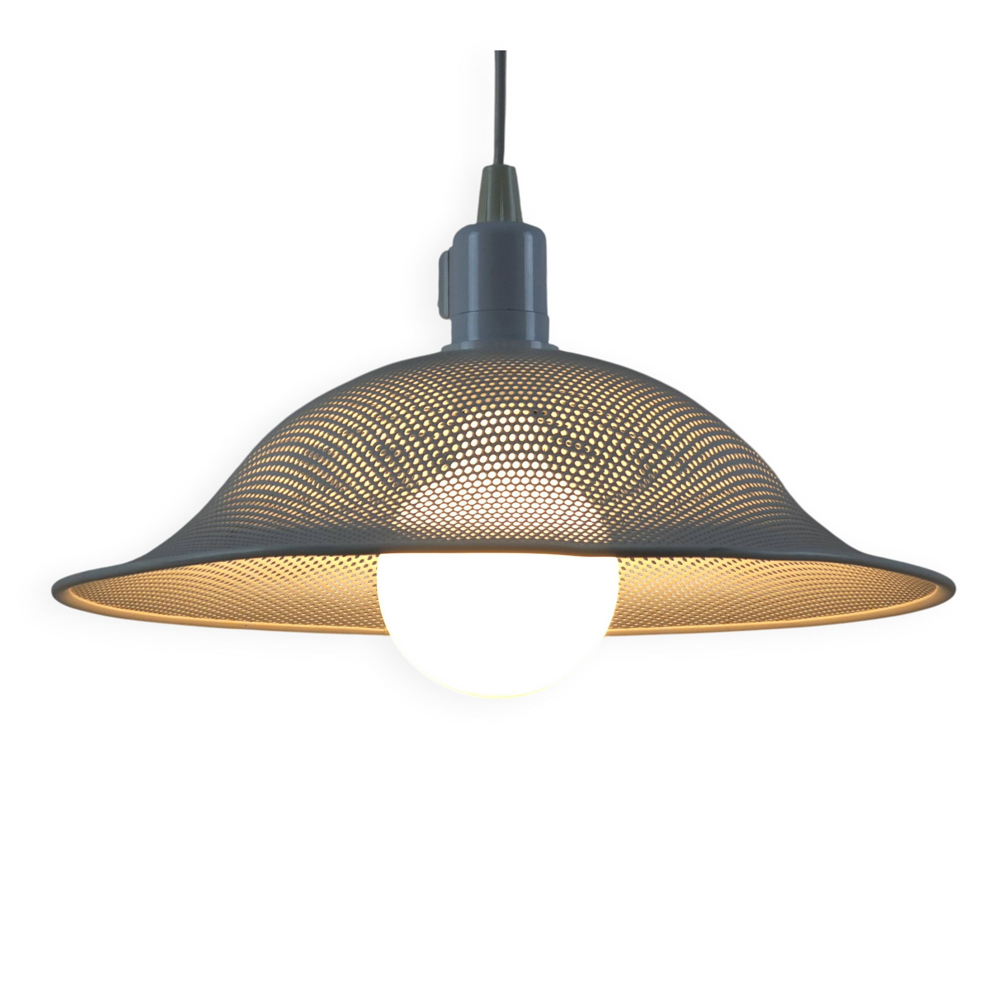 Vintage 1980s Postmodern-Industrial Perforated Pendant Lamp By Massive.