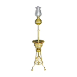 Art nouveau floor lamp with alabaster top - gold