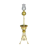 Art nouveau floor lamp with alabaster top - gold