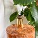 Ceramic lamp with walnut magnifying effect, Italian 1970s inspiration.