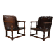 Pair of antique Jacobian monk chairs/tables by F. Parker & Sons Ltd.