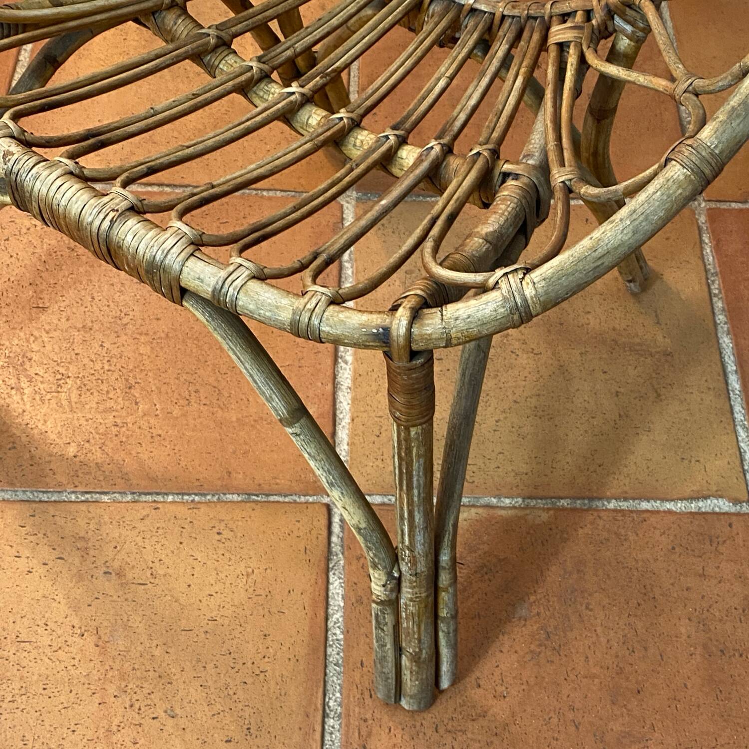 Two rattan shell chairs, 1960s