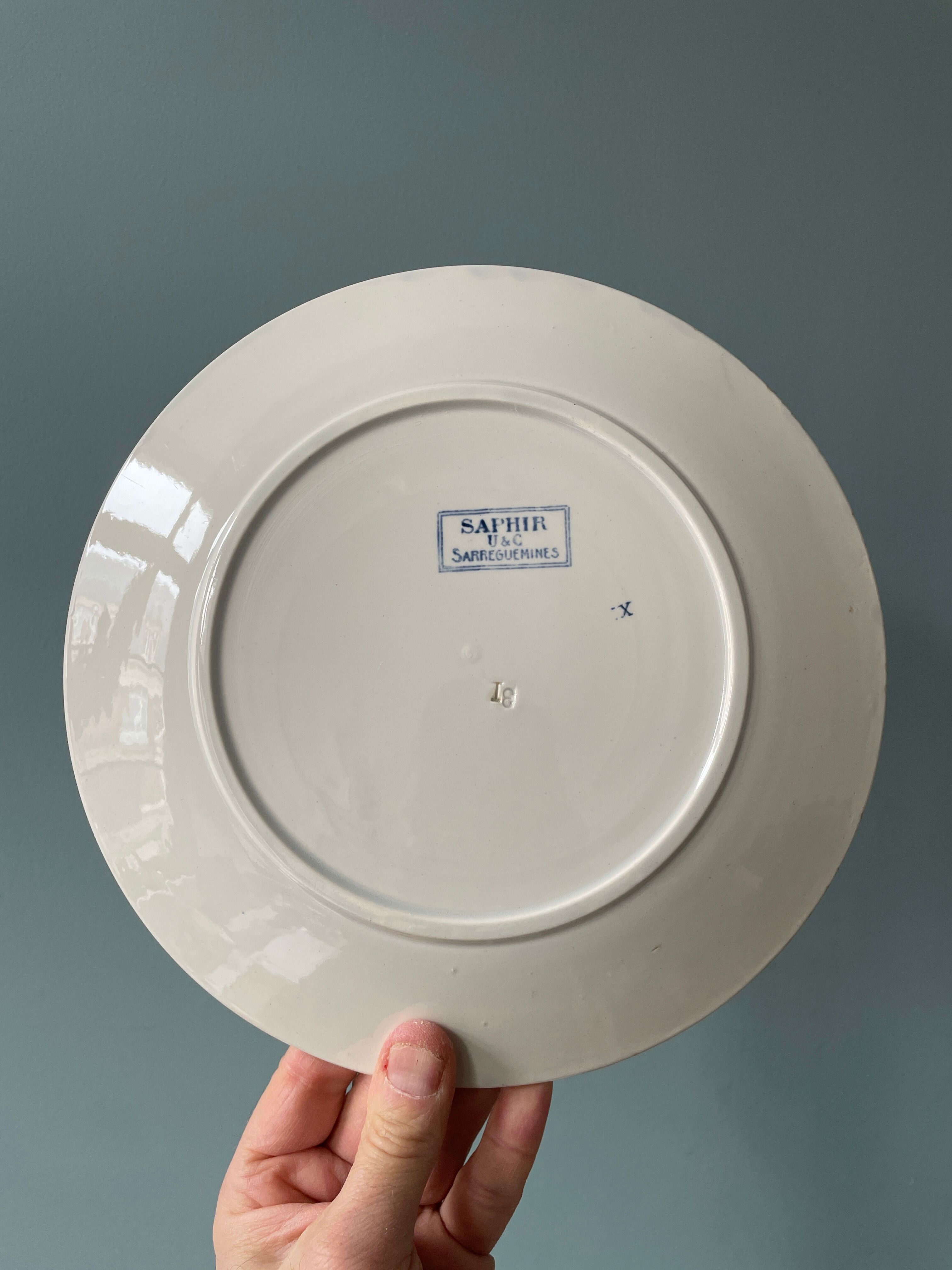 Set of 11 flat plates Saphir U&C Sarreguemines