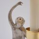 Hauy Pouigo Monkey candlestick table lamp silver plated bronze 1970's Italy