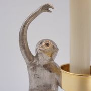 Hauy Pouigo Monkey candlestick table lamp silver plated bronze 1970's Italy