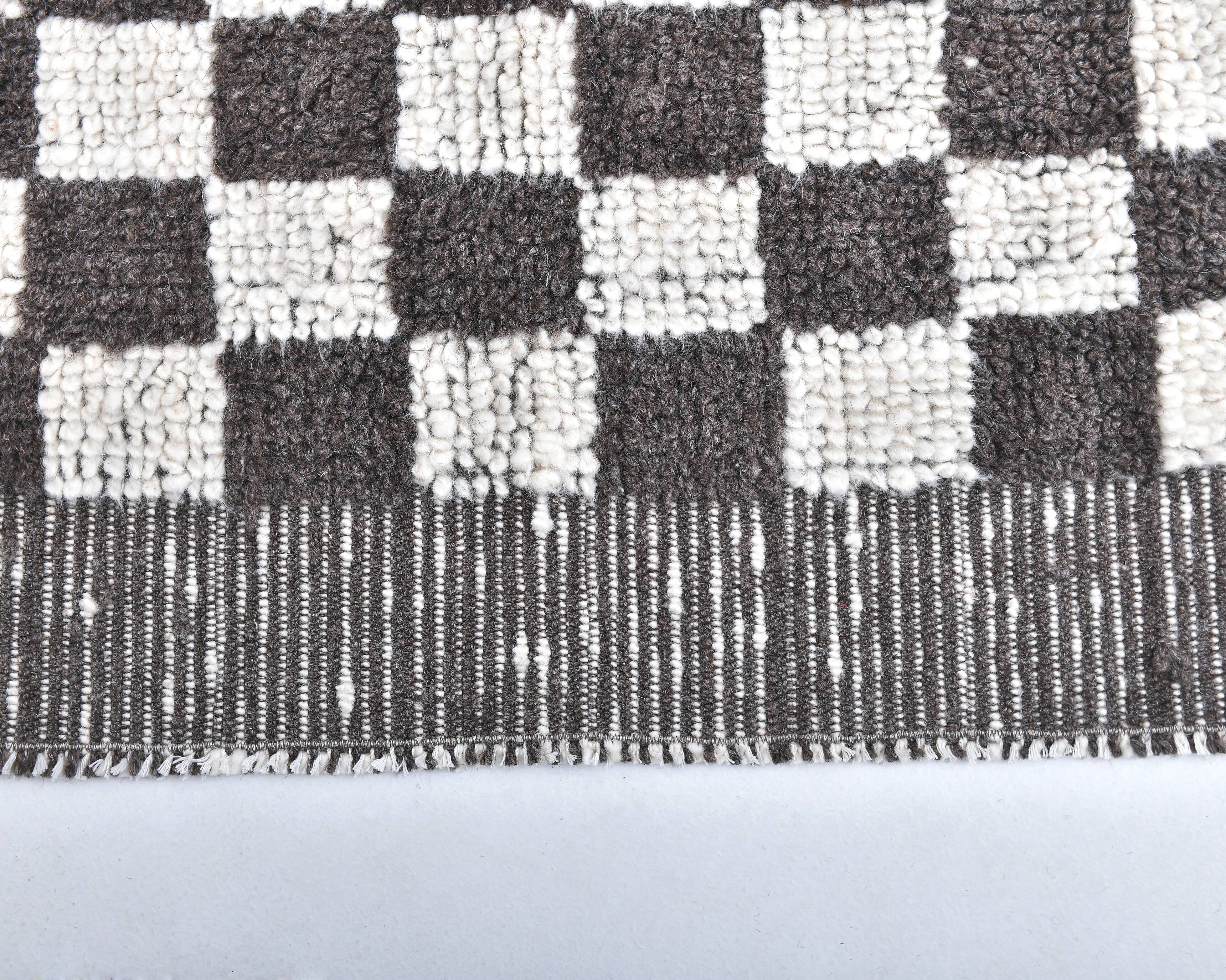 Tapis de couloir à carreaux fait main 2x10 69x308Cm SK241431