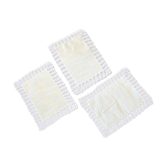Trio de napperons rectangulaires en coton jaune pâle et broderies crochet