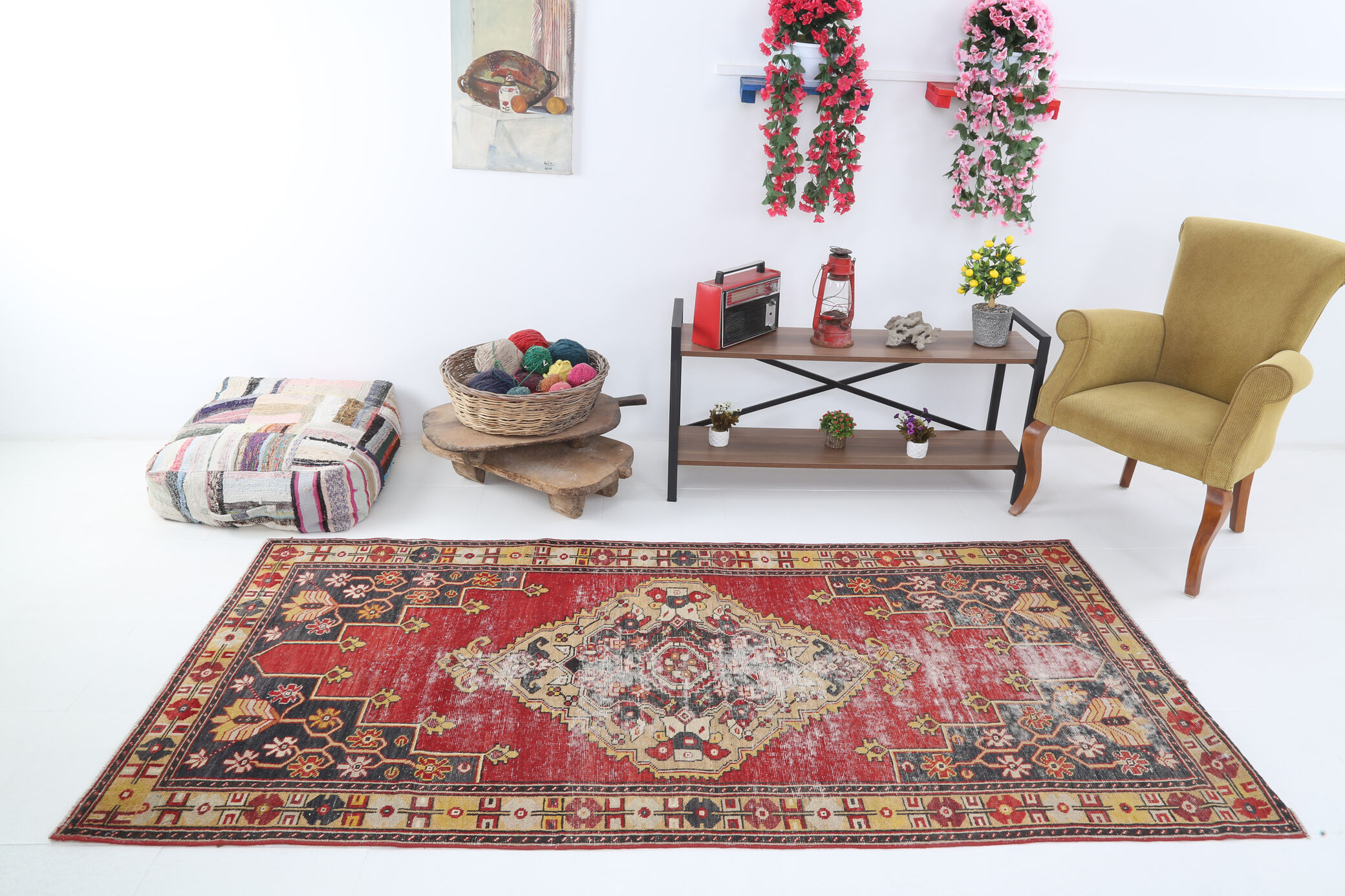 248x123cm red handmade turkish rug