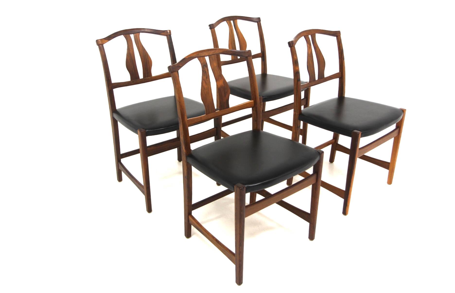Set of 4 Scandinavian chairs "Vidars Chair" Vidar Malmsten, Sweden, 1970