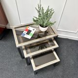 Smoked glass nesting coffee table