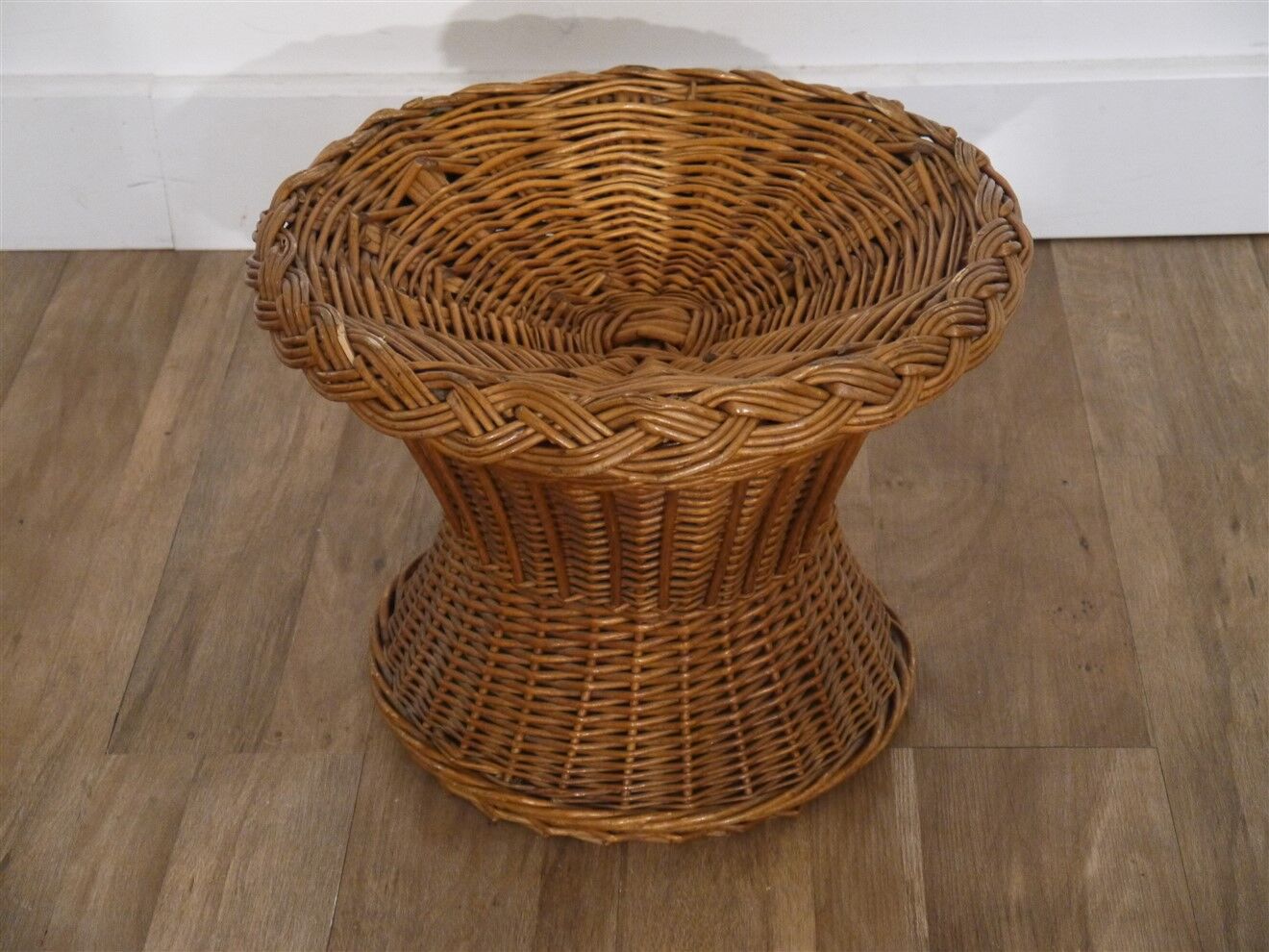 Vintage rattan stool 1960