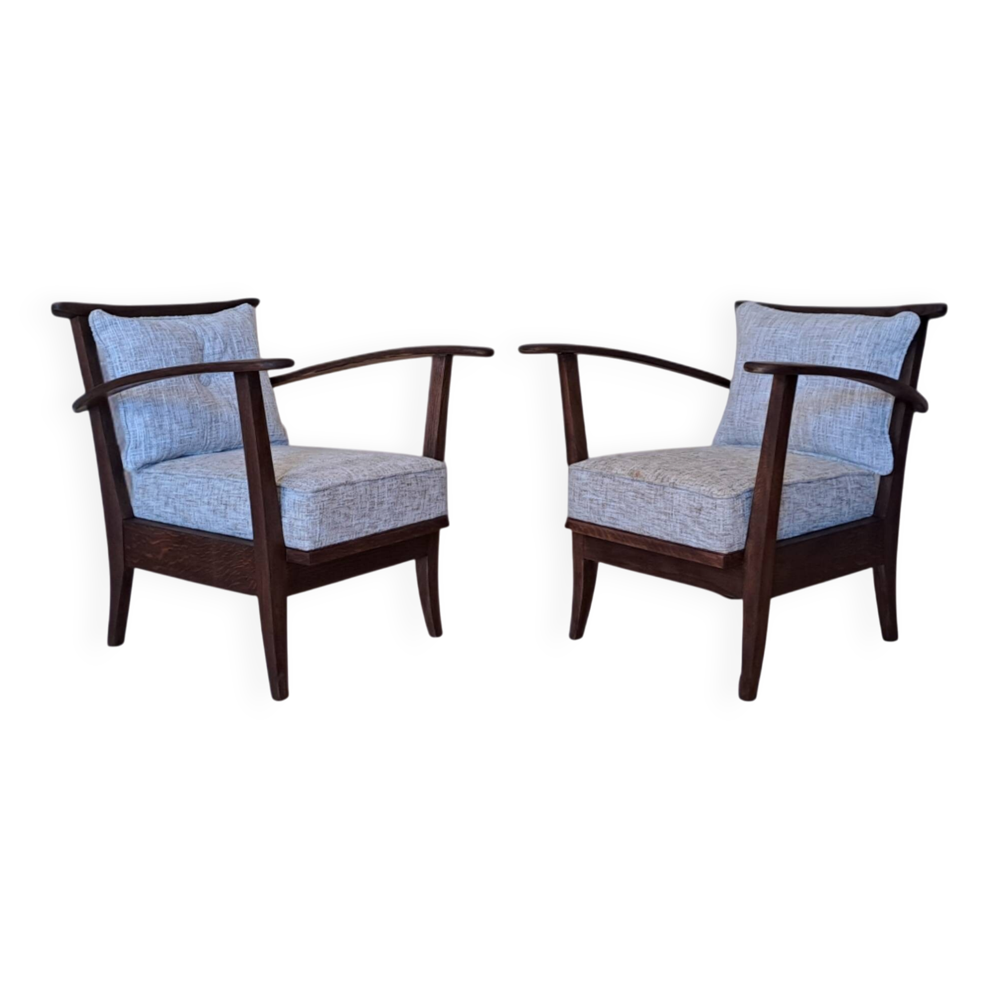 Pair of ULUV armchairs, Czech vintage 1950s