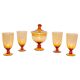 Set of four glasses and a sugar bowl Murano, Europe, 1960s