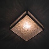 Vintage ceiling lamp with plastic sheets in chomed profiles 46x46 cm