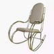 60s rocking chair in brass and ecru imitation leather