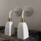 Paire d’appliques blanches en opaline