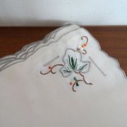 Tablecloth and 12 linen towels embroidery fine colorful flowers 255 x 170 - Old