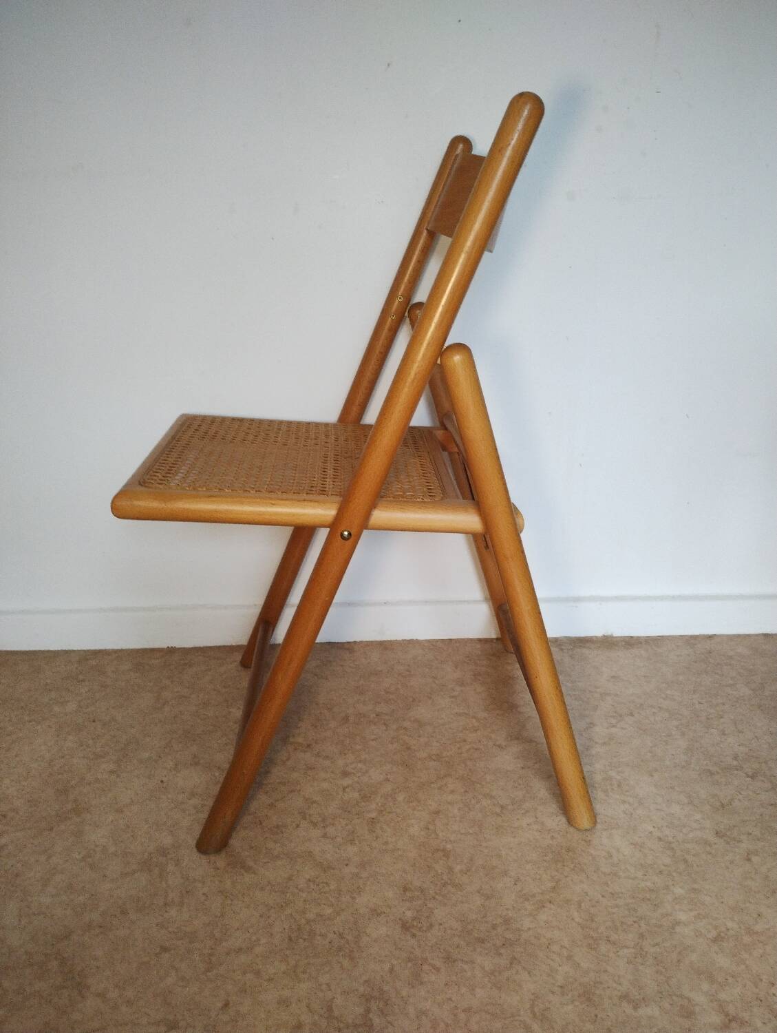 Cane-seated folding chair