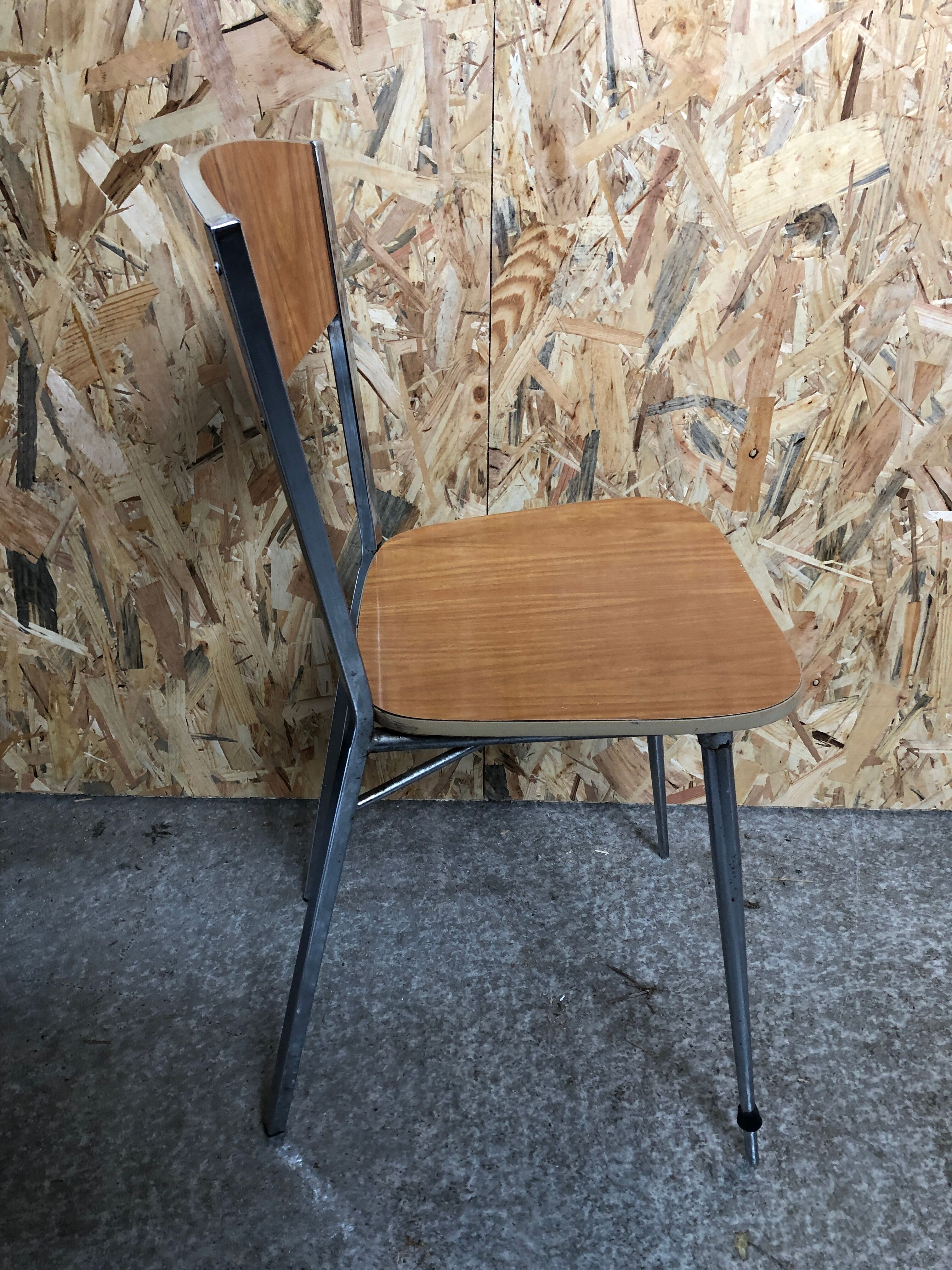 Chair feet compass metal chrome in formica brown 70